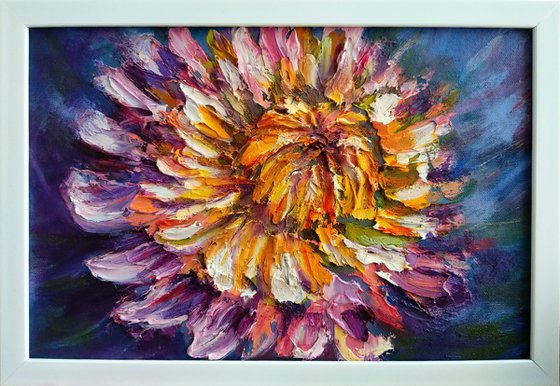 Original textured painting of beautiful flower