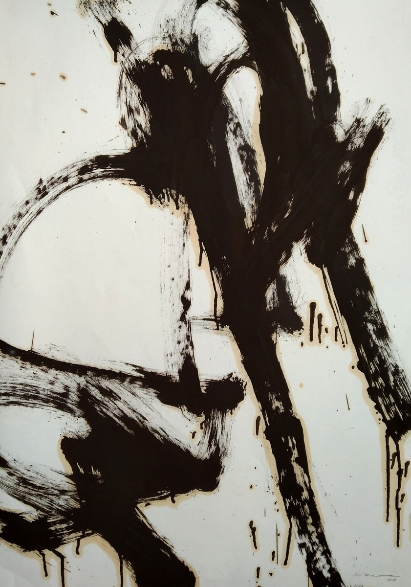 Abstract Oil Painting By Toni Riera, 26 X 35", Pintura 1150, Original Artwork