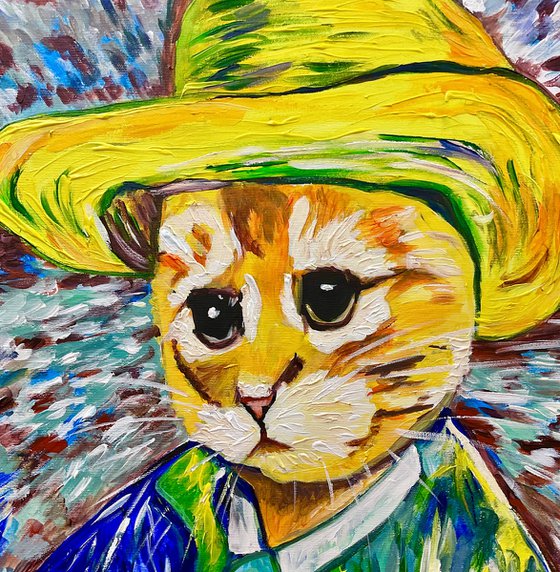 Pensive Cat Van Gogh