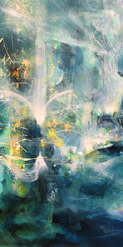 HUGE MASTERPIECE BY OVIDIU KLOSKA IN ETERNITY WE TRUST DREAMSCAPE TURQUISE AND LIGHT COSMIC VIBRATIONS FANTASTIC DARK BEAUTY by Kloska Ovidiu