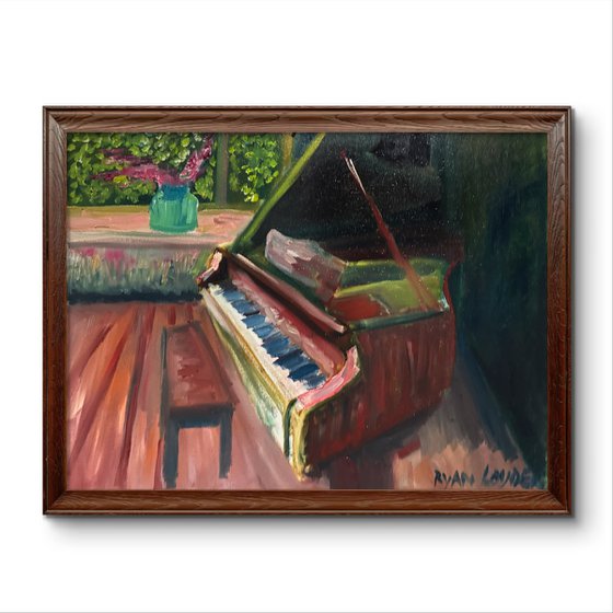 Piano and Blue Vase