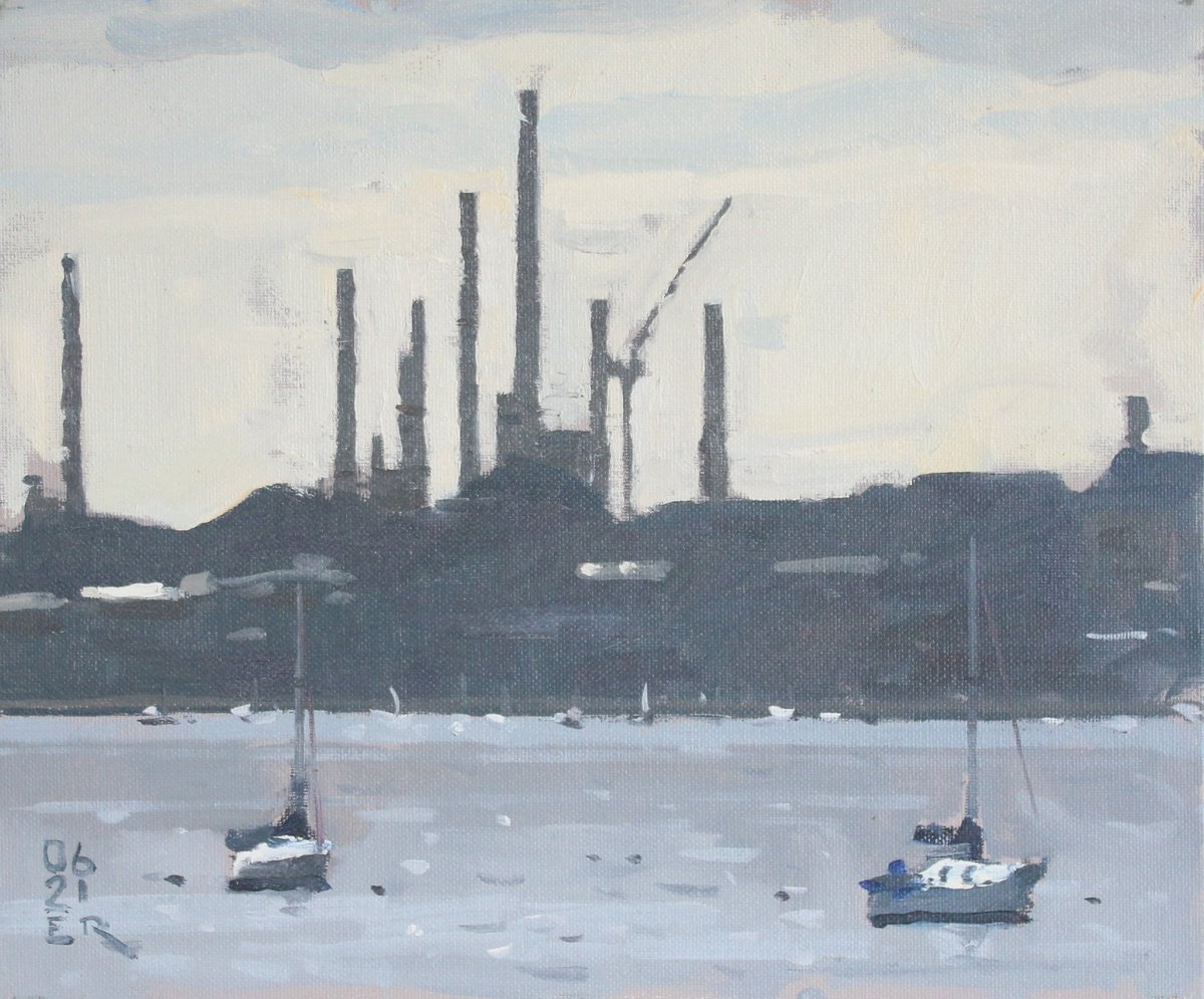 Silhouetted Industrial Landscape, Southampton by Elliot Roworth