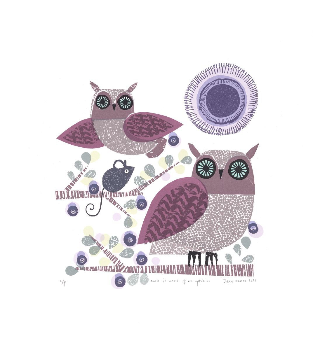 Owls in need of an optician by Jane Ormes