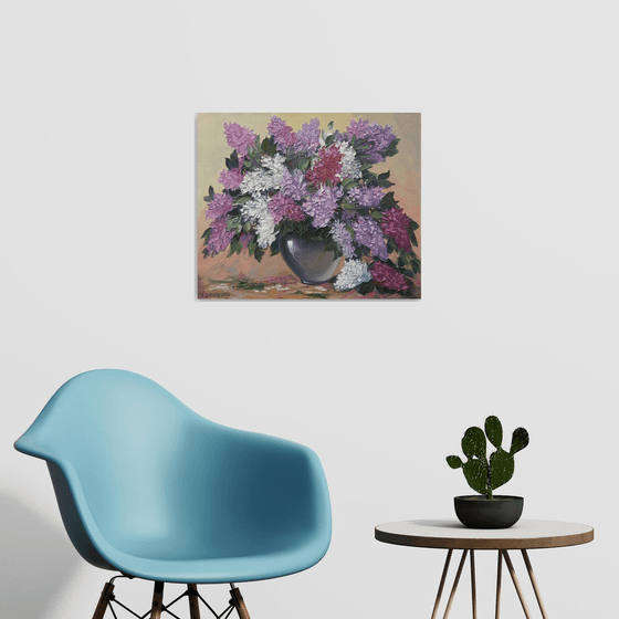 Lilacs(50x60cm, oil apinting, palette knife)