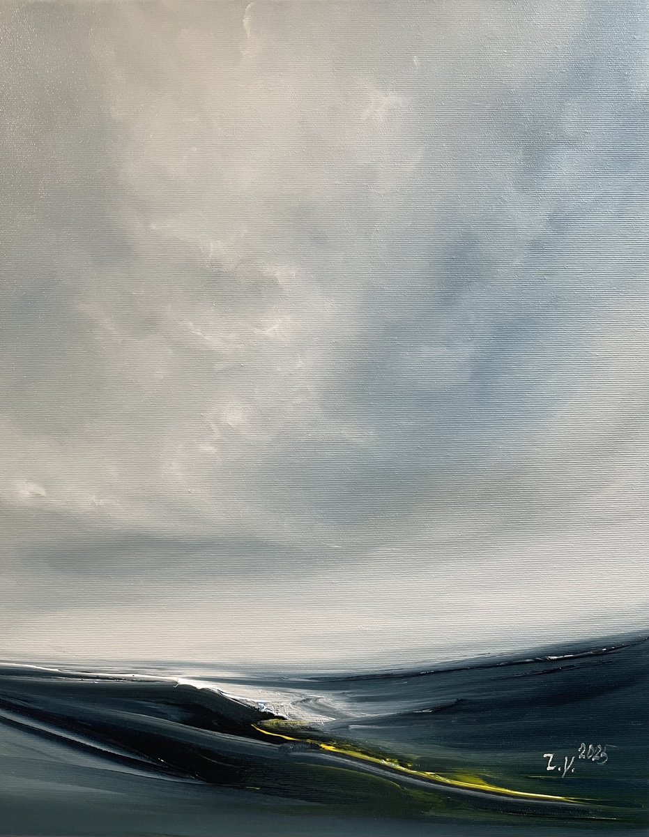 Impressionistic Landscape Acrylic Painting By Timea Valsami, 16 X 20", Dream Of Yesterday, Original Artwork