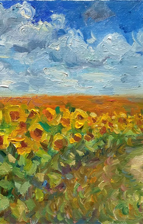 Sunflower landscape by Ann Krasikova