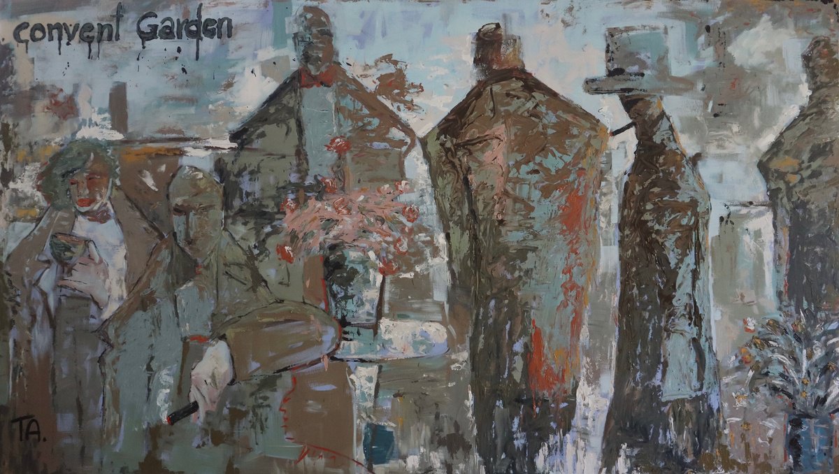 Abstract Oil Painting By Ta Byrne, 118 X 67", Convent Garden, Original Artwork