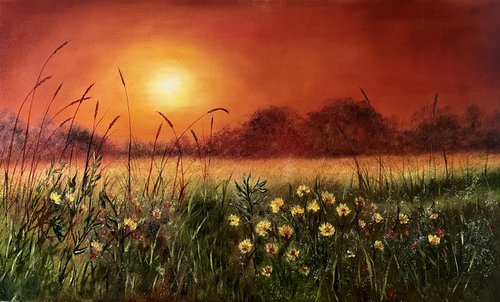Silence - orange sunset by Tanja Frost