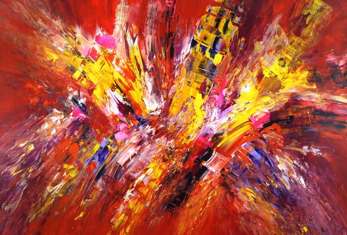 Red And Yellow Abstraction D 2 by Peter Nottrott