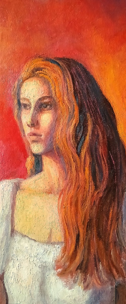 Portrait of young woman by Massimiliano Ligabue