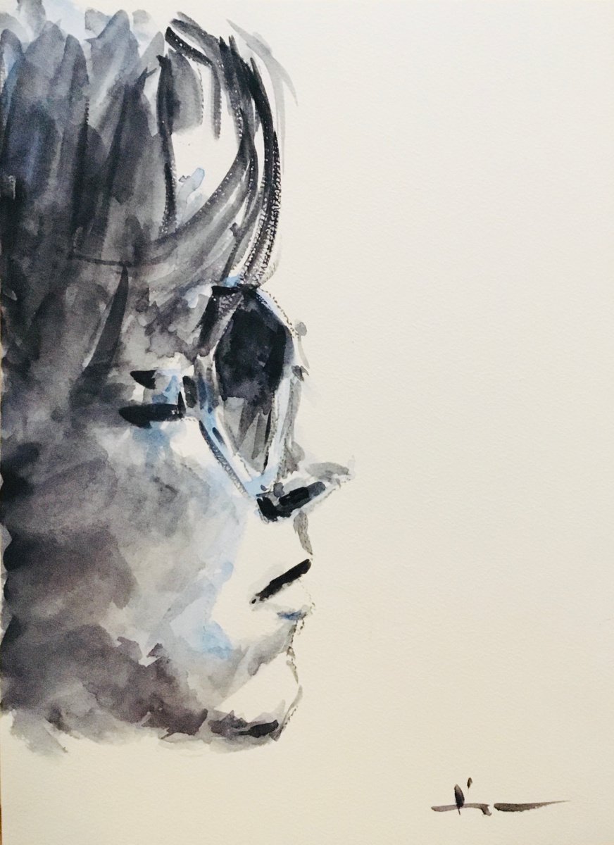 Watercolor Portrait Study 2021 #5 by Dominique Deve