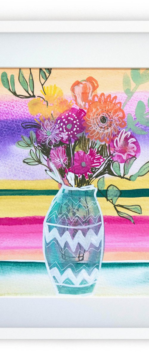 Joyful Vase of Flowers by Suzie Cumming