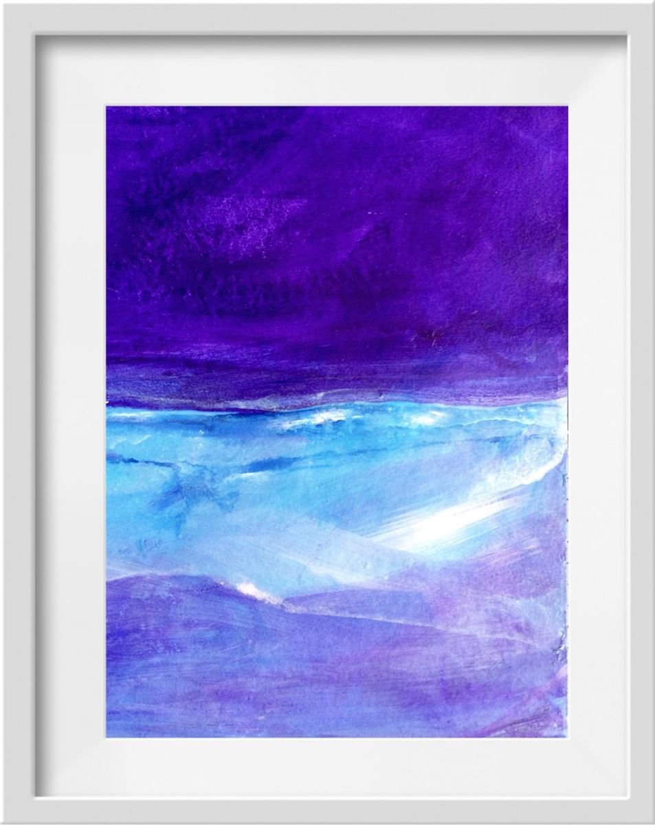 Abstract Painting By Gesa Reuter, 9 X 12, Shimmering Sea Iii, Original Artwork