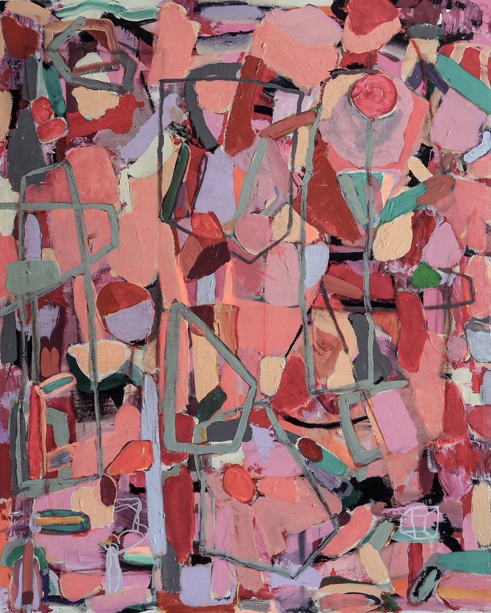 Organic Abstract Acrylic Painting By Geert Lemmers Fpa, 33 X 41, Liberation Of The Mind Opus 43, Original Artwork