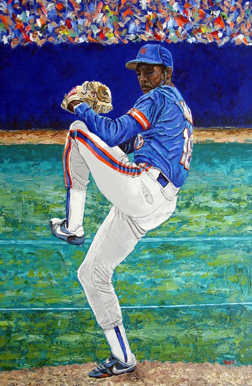 New York Mets Pitcher - 1986 Mets by Mike  Rabe