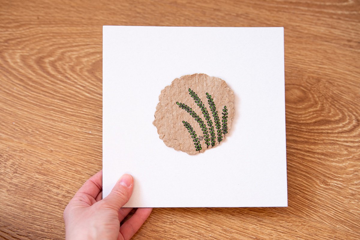 Leaves drawing on craft paper by Rimma Savina