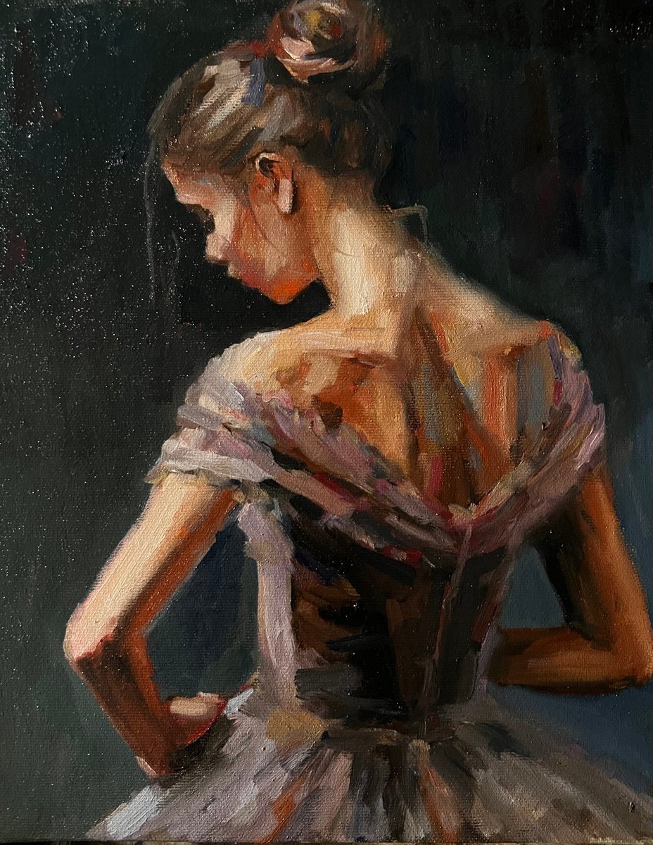 Impressionistic Portrait Oil Painting By Liubou Sas, 8 X 11", Ballerina 2, Original Artwork