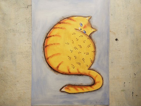 The funny yellow cat
