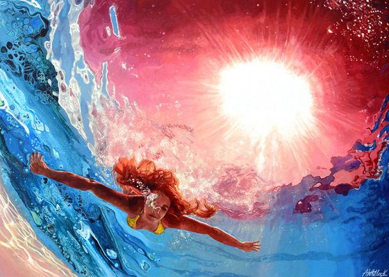 Born of the Sun - Swimming Painting