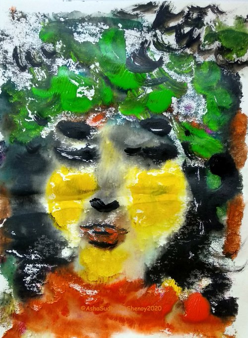 Portrait of a woman - The Face IX by Asha Shenoy