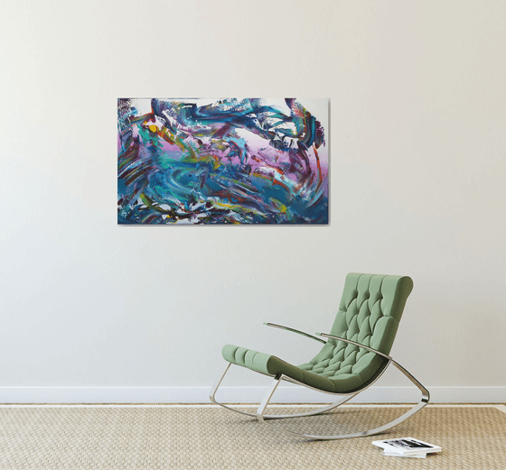 "My universe", expressionistic abstract painting, 100x60 cm