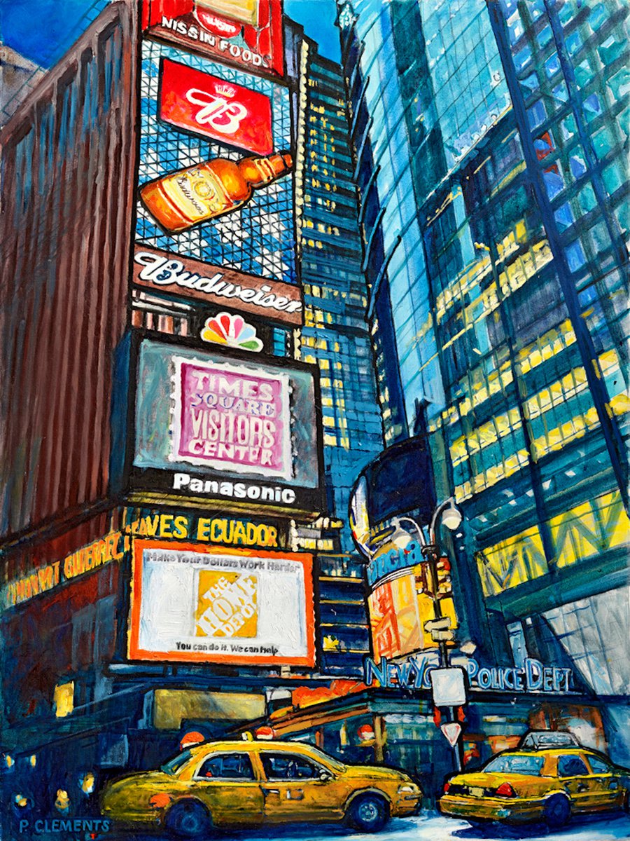 Times Square New York painting Oil painting by Patricia Clements