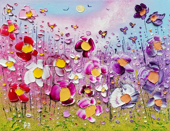 "Pastel Pink Meadow Flowers in Love"
