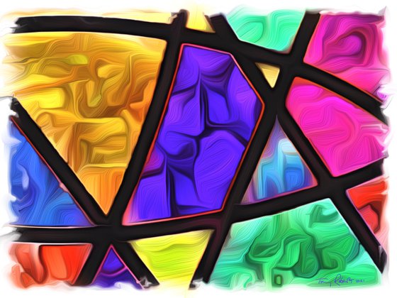 Silk painting: Abstract Stained Glass