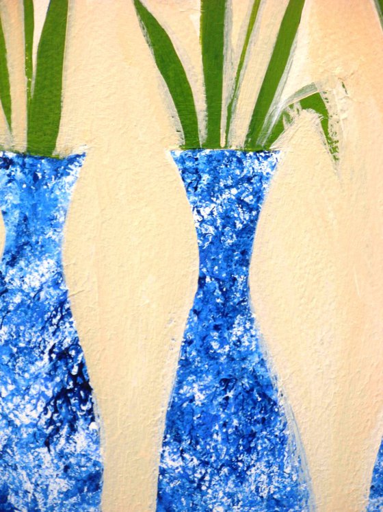 Three Blue Vases