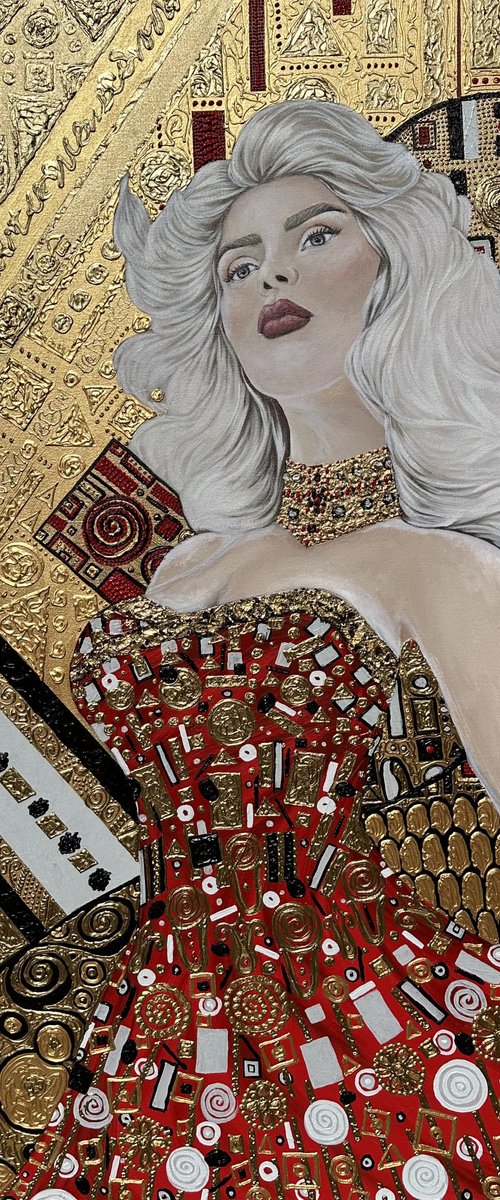 Alluring Tango of Thoughts ( self portrait inspired by Gustav Klimt) by Elena Adele Dmitrenko