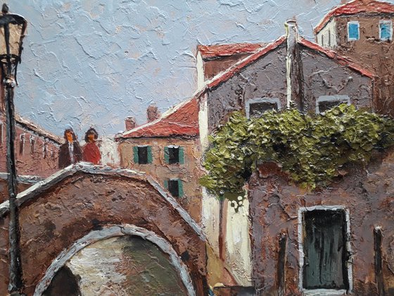 Texture painting. Bridges of Venice