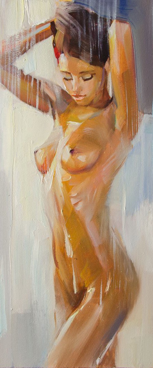 In the shower (30х40 см) by Valentin