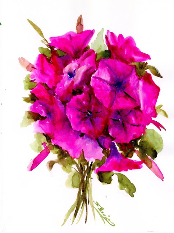 Petunia, Bright Pink Flowers