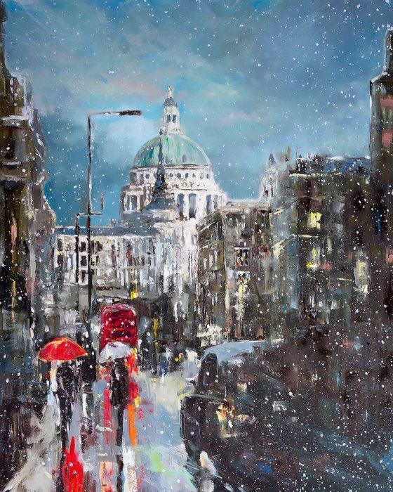 'Snowfall at St.Pauls Cathedral'