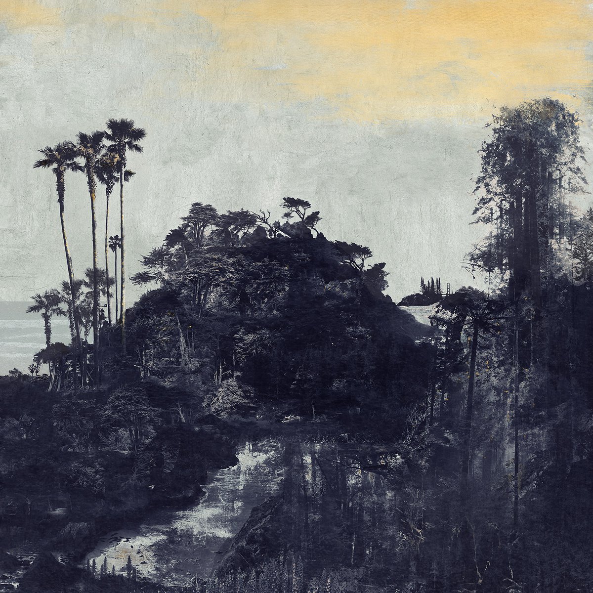 Impressionistic Landscape Photograph By Nadia Attura, 28 X 28", California Coast, Original Artwork