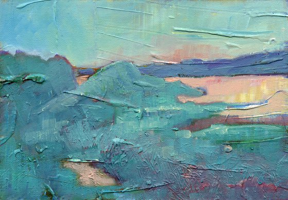 Scottish Lochs at Sunset - Miniature Landscape