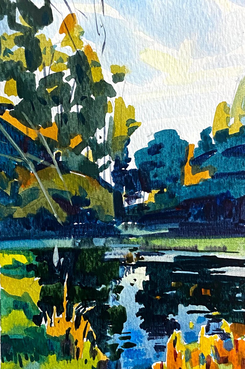 Impressionistic Cityscapes Watercolour By Paul Cheng, 4 X 6", Watercolor # 007, Original Artwork