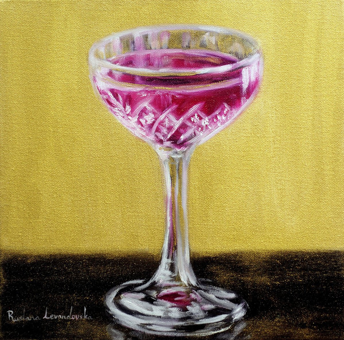 Photorealistic Still Life Oil Painting By Ruslana Levandovska, 12 X 12", A Lady