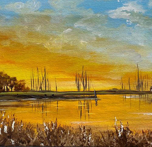 Muddeford Quay on a Panoramic Canvas by Marja Brown