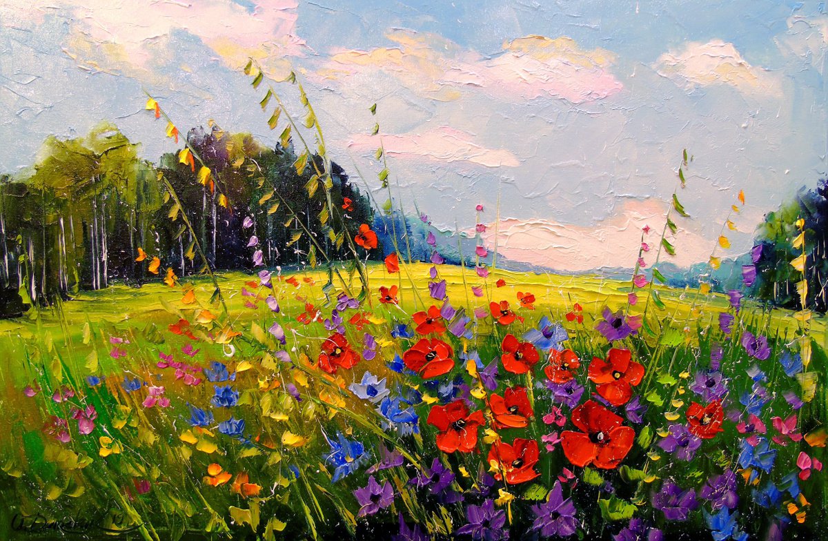 Field and flowers Paintings by Olha Darchuk 