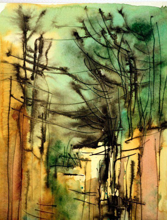 ALLEYS(9), WATERCOLOR ON PAPER, 17X 25 CM