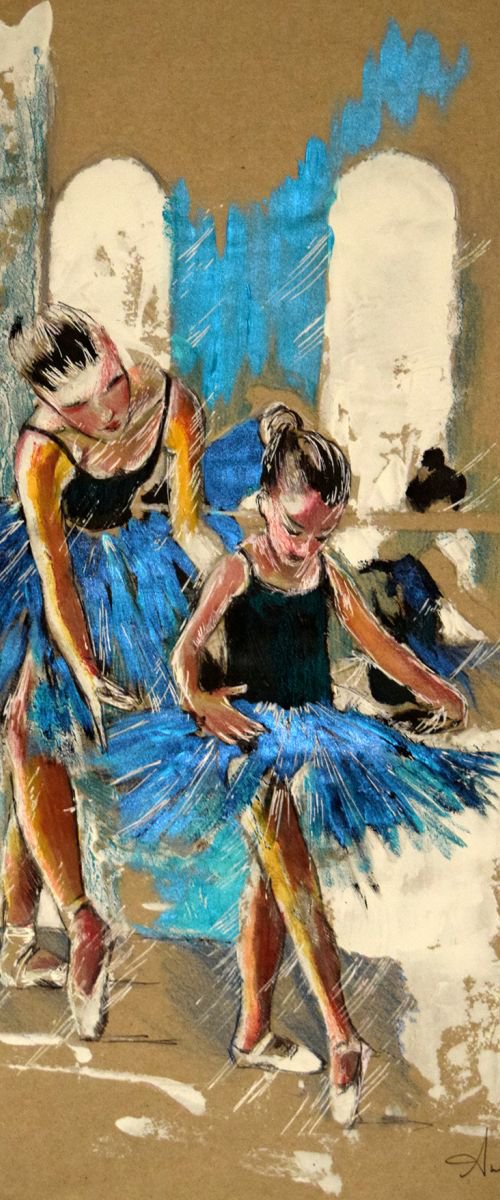 La prof de ballet / Original Art  Modern Contemporary Wall Art Home Decor by Anna Sidi by Anna Sidi-Yacoub