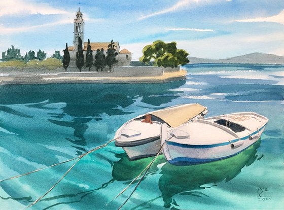 Fishing boats on Hvar island, Croatia