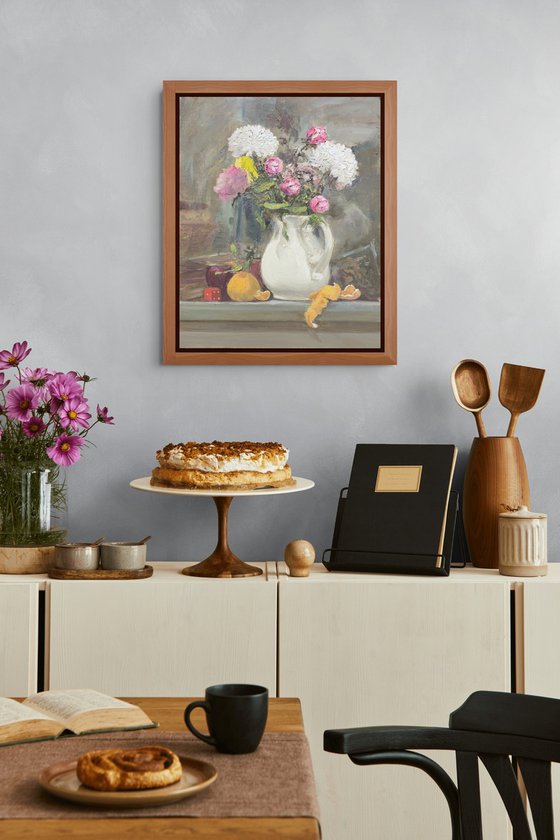 Flowers in a White Jug
