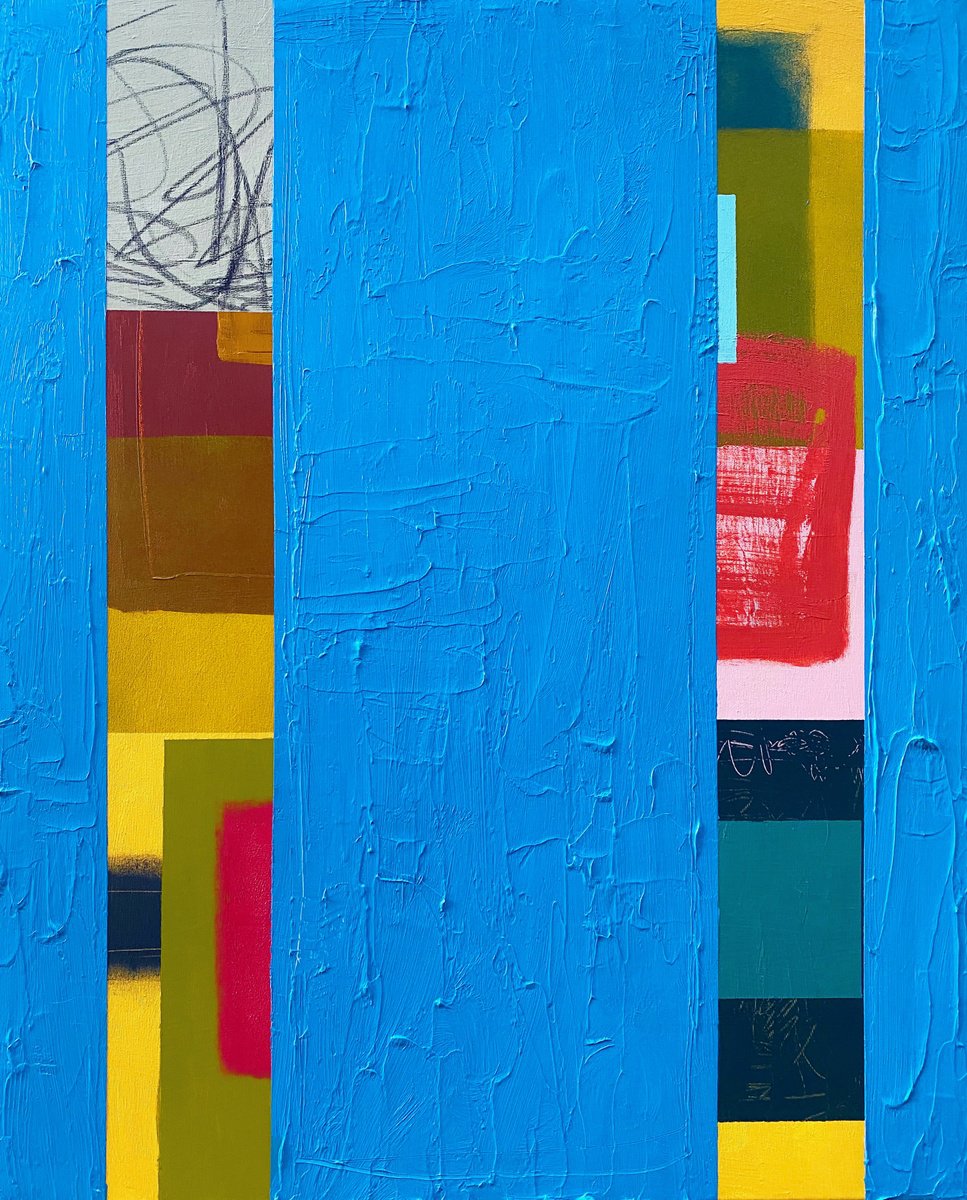 Organic Abstract Painting By Andrew Newton, 24 X 28, (10) - Tubes Series, Original Artwork