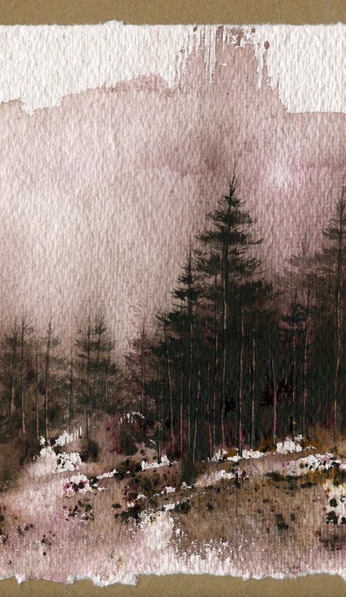 Places XVI - Watercolor Pine Forest by ieva Janu