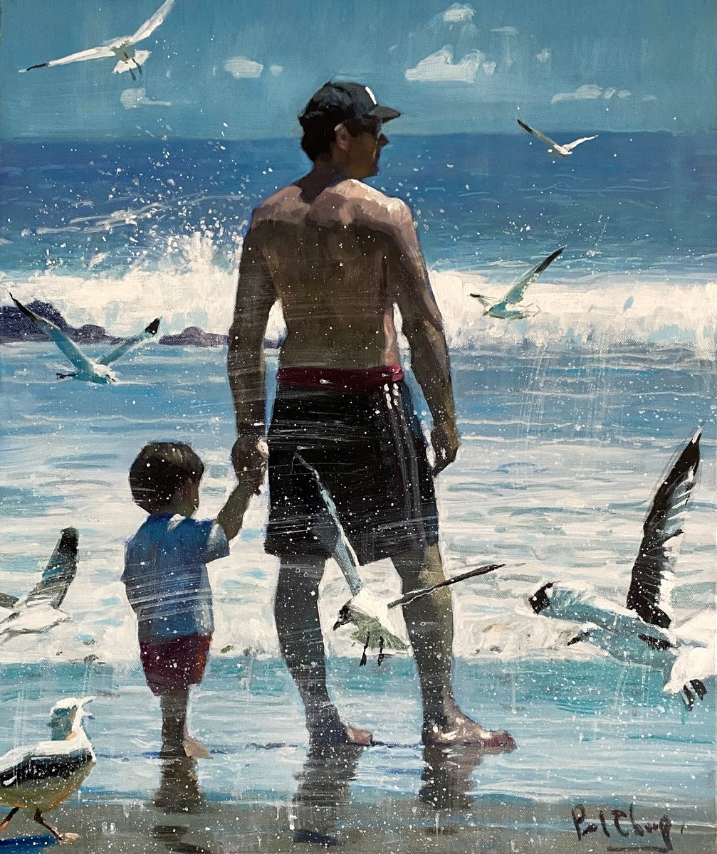  Father And Son No.10 By Paul Cheng, 20 X 24, Artwork For Sale On Artfinder