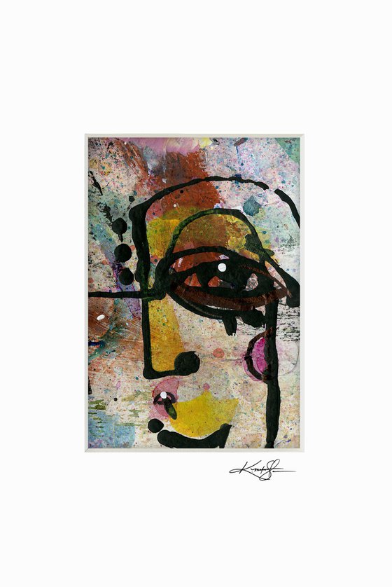 Little Funky Face 22 - Abstract Painting by Kathy Morton Stanion