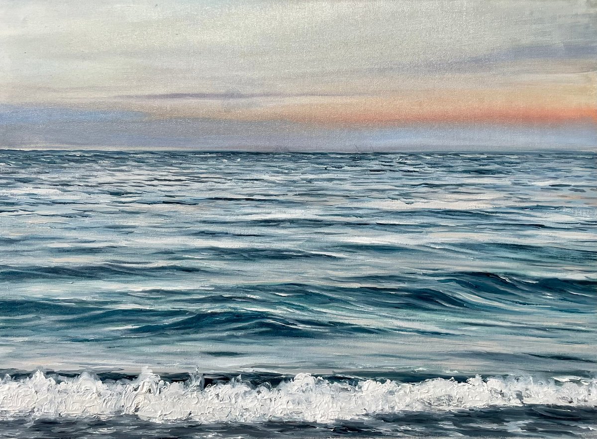 Photorealistic Oil Painting , Mediterranean Sea By Aflatun Israilov, 14 X 10, Artwork For Sale On Artfinder