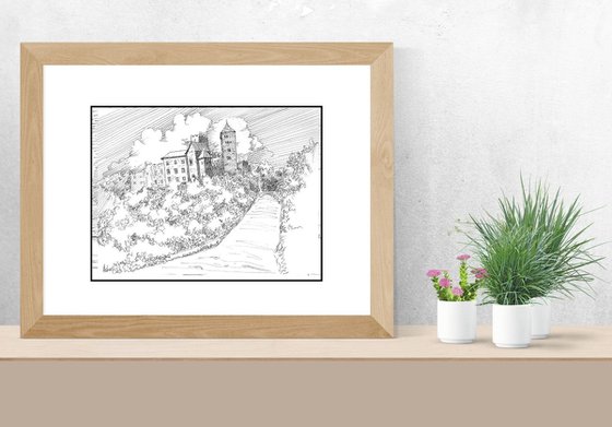 Set of two European castles